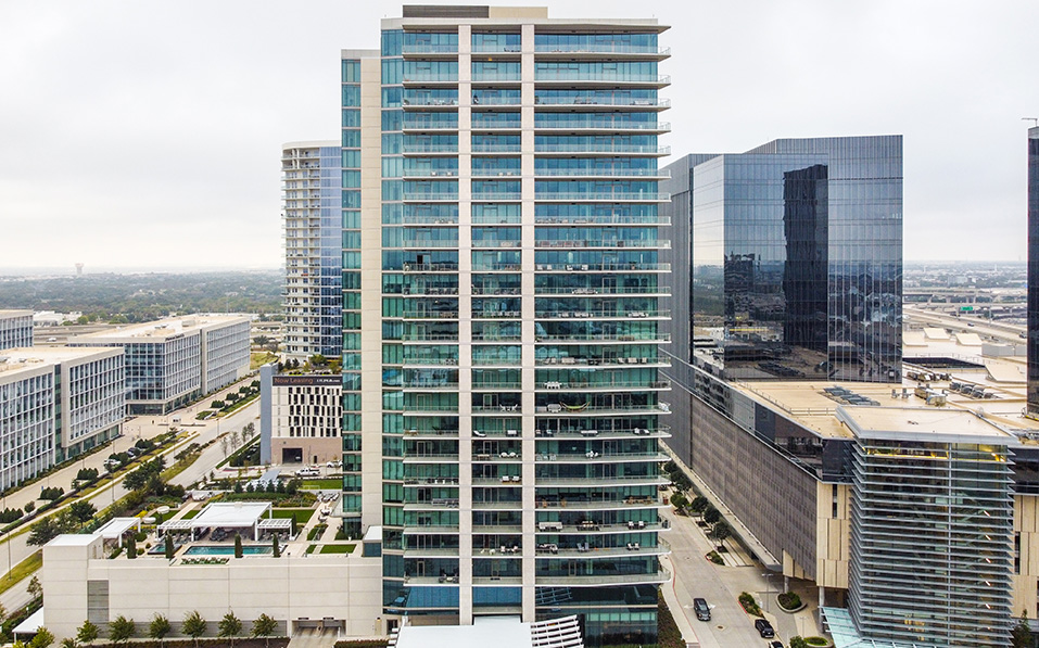 Windrose Tower at Legacy West Robin Steel Specializing egress path