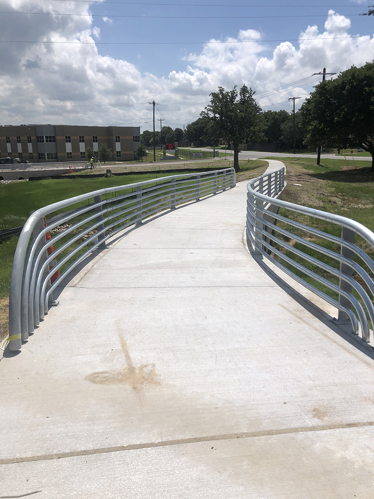 curved pedestrian handrails